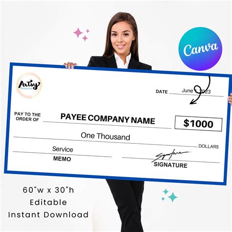 giant cheque template